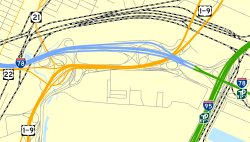 A diagram of the Newark Airport Interchange