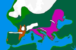 Last Glacial Maximum refugia, c. 20,000 years ago