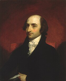 Albert Gallatin, Jefferson's Treasury Secretary, depicted in a portrait by Gilbert Stuart