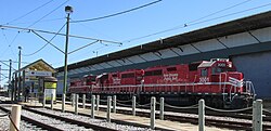 New Orleans Public Belt locomotive in the prior livery, 2013