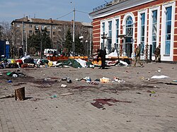Aftermath of the Kramatorsk railway station attack by Russia, which killed 63 civilians