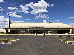 Trenton–Mercer Airport's passenger terminal in 2024