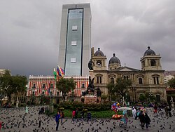 The new Casa Grande del Pueblo presidential offices built by Morales in 2018