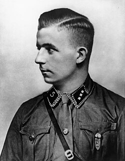 Goebbels used the death of Horst Wessel (pictured) in 1930 as a propaganda tool[86] against "Communist subhumans".[87]