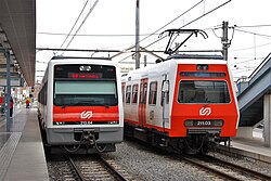 Trains in circulation on the FGC Llobregat-Anoia line in 2009