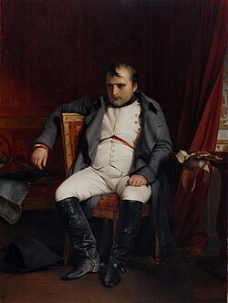 Napoleon after his abdication in Fontainebleau, 4 April 1814, by Paul Delaroche