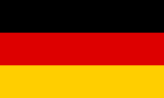 The flag of Germany originally designed in 1848 and used at the Frankfurt Parliament, then by the Weimar Republic, and the basis of the flags of East and West Germany from 1949 until today