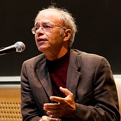Singer at a Veritas Forum event at MIT in 2009