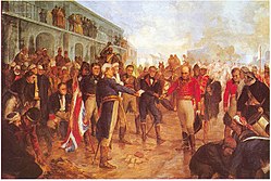William Beresford surrendering to Santiago de Liniers during the British Invasions to the Río de la Plata.