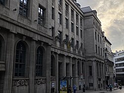 Office building erected 1912 by Deutsche Bank for its branch in Brussels, expropriated following World War I, later head office of Kredietbank[26]