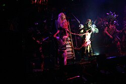 Disemboweling a Paris Hilton character – part of Gwar show in Edmonton, 2004