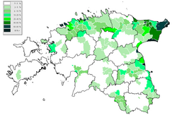 Russophone population in Estonia, 2000 census