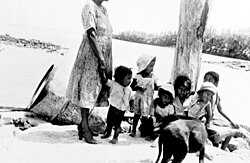 Ecuadorian children on a Galápagos beach in the 1920s
