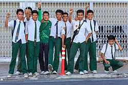 Sabahan secondary school students in their uniform