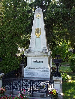 Beethoven's grave at Zentralfriedhof in Vienna