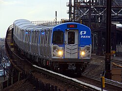 The Port Authority Trans-Hudson (PATH) rapid transit rail system connects Manhattan and metropolitan North Jersey beneath the Hudson River.