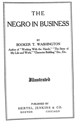 The Negro In Business (1907) cover page