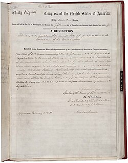 13th Amendment in the National Archives, bearing the signature of Abraham Lincoln