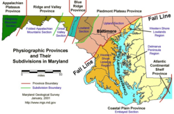 Physical regions of Maryland