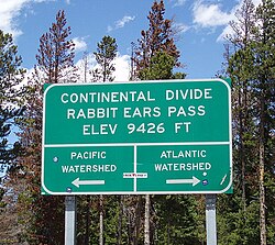 Continental Divide sign at Rabbit Ears Pass