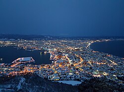 Evening view from Mount Hakodate