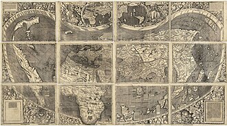 Waldseemüller map with joint sheets, 1507