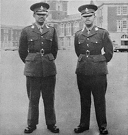 Princes Hassanal Bolkiah and Mohamed Bolkiah at the Royal Military Academy Sandhurst in 1966