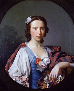 Flora MacDonald by Allan Ramsay c. 1749–1750; note white roses, a Jacobite symbol