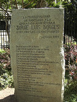Tribute to Borges in Santiago, Chile