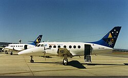 Two Skywest British Aerospace Jetstream 31s at Perth Airport in the mid 1990s