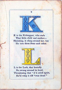 Page from The Anti-Slavery Alphabet (1846–1849)
