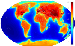 AGM2015: A worldwide v̄e flux map combining geoneutrinos from natural 238U and 232Th decay in the Earth's crust and mantle as well as manmade reactor-v̄e emitted by power reactors worldwide.