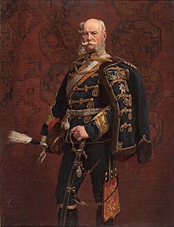 Wilhelm in a hussar's uniform, in a painting by Emil Hünten