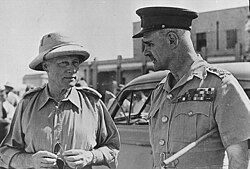 Generals Wavell and Quinan (left) meet in the Middle East