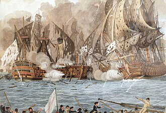 Battle of the Saintes, April 1782Painting by François Aimé Louis Dumoulin