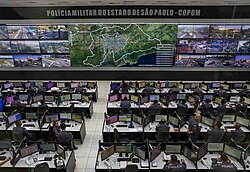 Tactical operations center of the Military Police of São Paulo State in São Paulo