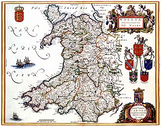 Joan Blaeu's map of Wales in 1645, which includes Monmouthshire