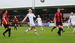 Bright (centre) during a match against Lewes FC during the 2019–20 FA Women's League Cup, November 2019