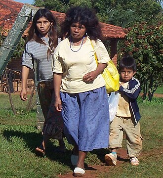 Two Guarani adults and a child