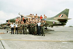 The A-4 Skyhawk NZ6206 involved in the Kin Nan Incident, is seen here at Clark Air Base, 1982.