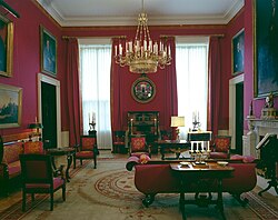 The Red Room, designed by Stéphane Boudin during the Kennedy administration