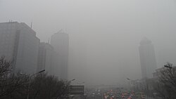 Smog in Beijing, China