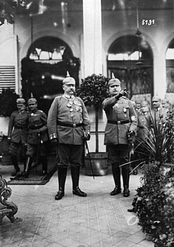 Hindenburg and Ludendorff (pointing), 1917