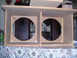 Loudspeaker enclosure being constructed out of MDF