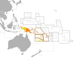 Outline of sovereign (orange) and dependent islands (yellow)