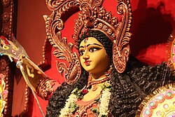 Durga Puja statue, Hiranandani Gardens, Mumbai, India, 2015