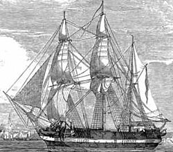 A British bomb vessel, similar to the two bomb vessels engaged in the bombardment