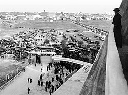 Entrance to the stadium on the day of its inauguration