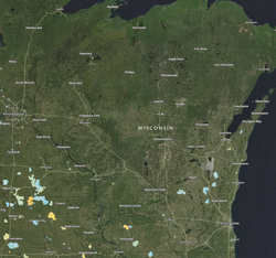 Wisconsin wind power map