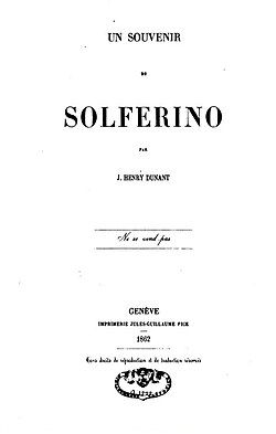 Cover of the original edition of A Memory of Solferino (1862)